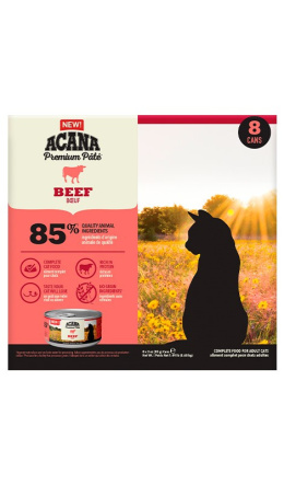 Acana premium pate wołowina dla kotów 8 x 85g